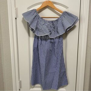 Velvet Torch Women’s Blue and White Shoulder Dress Size Small